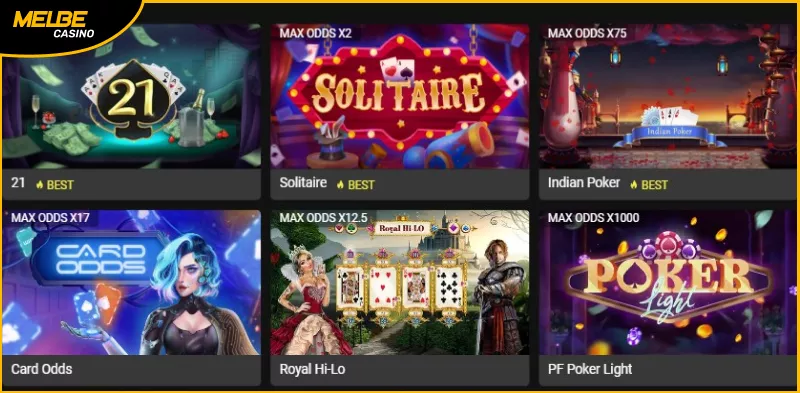 Kart oyunları ve poker seçenekleri
